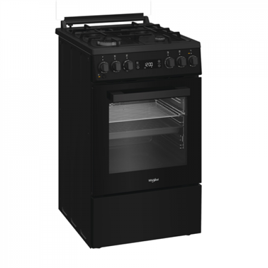 Whirlpool Cooker | W5G8LMSWTB | Hob type Gas | Oven type Electric | Black | Width 50 cm | Depth 60 cm | 60 L