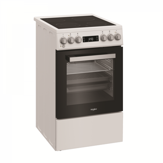 Whirlpool Cooker | Whirlpool | Hob type Vitroceramic | Oven type Electric | White | Width 50 cm | Depth 60 cm | 60 L