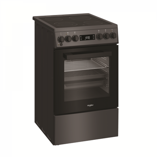 Whirlpool Cooker | W5V8LCSA | Hob type Vitroceramic | Oven type Electric | Anthracite | Width 50 cm | Depth 60 cm | 60 L