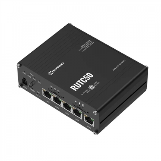 Teltonika Industrial 5G Router with Wi-Fi 6 | RUTC5020 | 802.11ax | 10/100/1000 Mbit/s | Ethernet LAN (RJ-45) ports 5 | Mesh Support No | MU-MiMO Yes | 5G