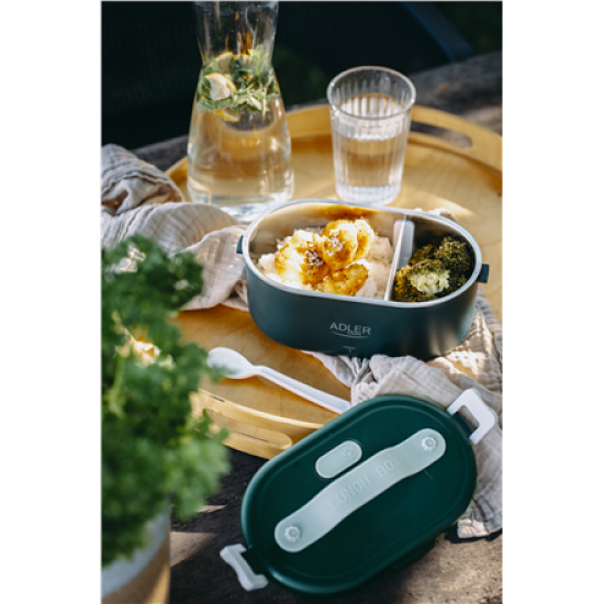 Adler | Electric lunch box with thermal bag | AD 4522 | 0.8 L | Plastic/Stainless steel | Green | Lid included