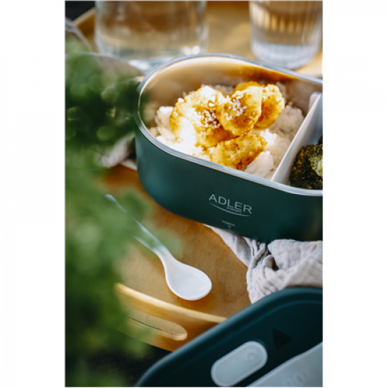 Adler | Electric lunch box with thermal bag | AD 4522 | 0.8 L | Plastic/Stainless steel | Green | Lid included