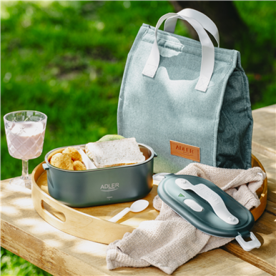 Adler | Electric lunch box with thermal bag | AD 4522 | 0.8 L | Plastic/Stainless steel | Green | Lid included