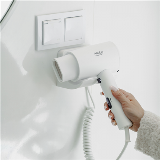 Adler Wall-Mount Hair Dryer | AD 2285 | 2000 W | Number of temperature settings 3 | White