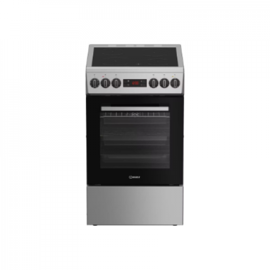 INDESIT Cooker | IS5V8CSX/P | Hob type Ceramic | Oven type Electric | Stainless Steel | Width 50 cm | Grilling | Depth 60 cm | 55 L