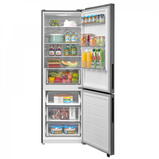 Midea Refrigerator | MDRB548MME46 | Energy efficiency class E | Free standing | Combi | Height 186 cm | No Frost system | Fridge net capacity 271 L | Freezer net capacity 130 L | 35 dB | Grey