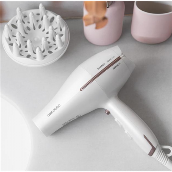 Cecotec Hair Dryer | IoniCare 5300 Maxi Aura | 2200 W | Number of temperature settings 3 | Ionic function | Diffuser nozzle | White