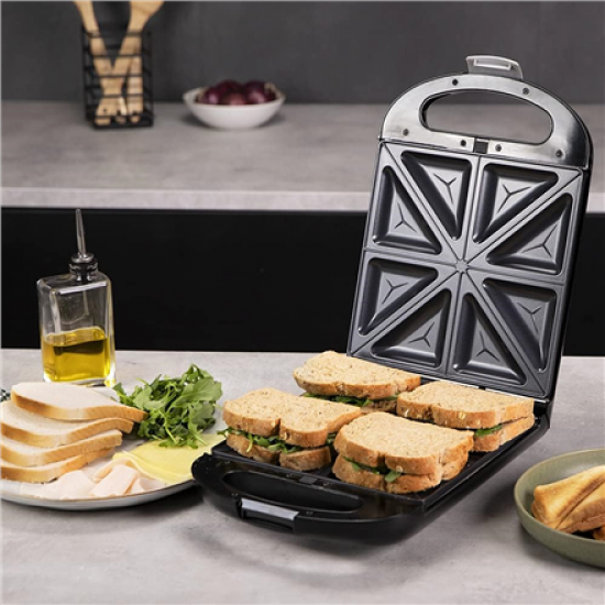 Cecotec Sandwich Maker | Rock'nToast Family 3in1 | 1500 W | Number of plates 3 | Black