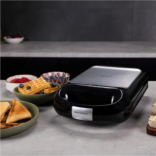 Cecotec Sandwich Maker | Rock'nToast Family 3in1 | 1500 W | Number of plates 3 | Black