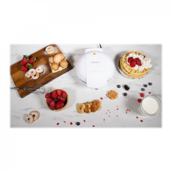 Cecotec Waffle Maker | Fun Gofrestone 3in1 | 700 W | Number of pastry 3 | Waffle/Muffin/Donut | White