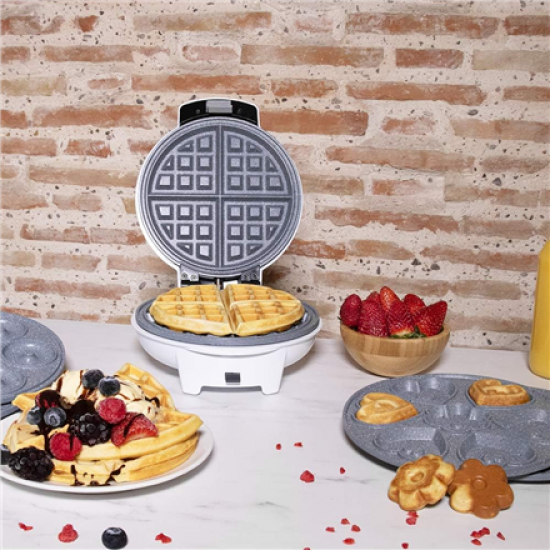 Cecotec Waffle Maker | Fun Gofrestone 3in1 | 700 W | Number of pastry 3 | Waffle/Muffin/Donut | White