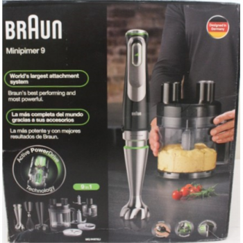 SALE OUT. | Braun | Hand Blender | MultiQuick 9 MQ9187XLI | Hand Blender | 1200 W | Black/Stainless Steel | DAMAGED PACKAGING, CRACHED CONTAINER (2L), SCRATCHED BLENDER JAR