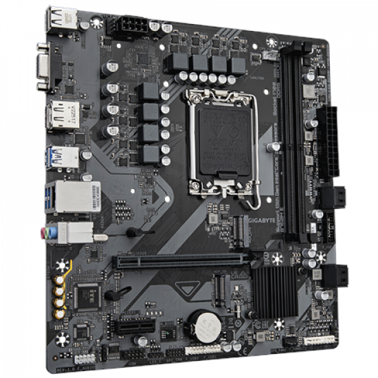 Gigabyte B760M E | Processor family Intel | Processor socket LGA1700 | DDR5 | Supported hard disk drive interfaces M.2, SATA | Number of SATA connectors 4