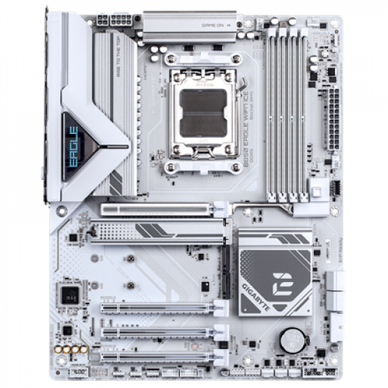 Gigabyte B850 EAGLE WF7 ICE | Processor family AMD | Processor socket AM5 | DDR5 | Supported hard disk drive interfaces SATA, M.2 | Number of SATA connectors 4