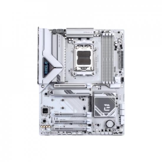 Gigabyte B850 EAGLE ICE | Processor family AMD | Processor socket AM5 | DDR5 | Supported hard disk drive interfaces SATA, M.2 | Number of SATA connectors 4