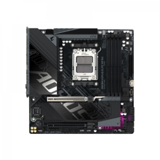 Gigabyte B850M A ELT WF6E | Processor family AMD | Processor socket AM5 | DDR5 | Supported hard disk drive interfaces SATA, M.2 | Number of SATA connectors 4