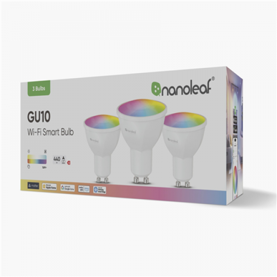 Nanoleaf Essentials Matter Wi-Fi Smart Bulb, 3pcs | GU10 | RGBCW