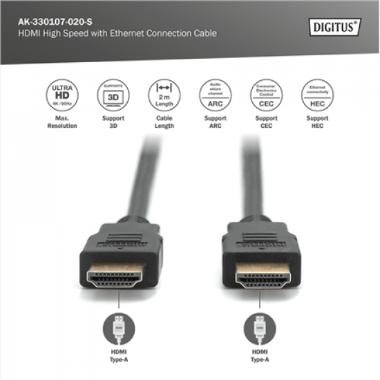 Digitus Connection Cable | HDMI to HDMI | 2 m
