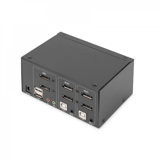Digitus KVM Switch, 2-Port, Dual Display, 4K, DisplayPort | DS-12862