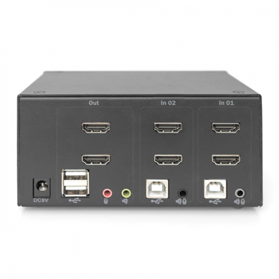 Digitus KVM Switch, 2 Port, Dual Display, 4K, HDMI | DS-12860
