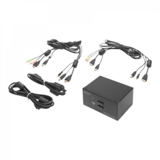 Digitus KVM Switch, 2 Port, Dual Display, 4K, HDMI | DS-12860
