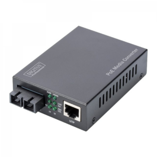 DIGITUS Gigabit Ethernet PoE+ Media Converter, Multimode