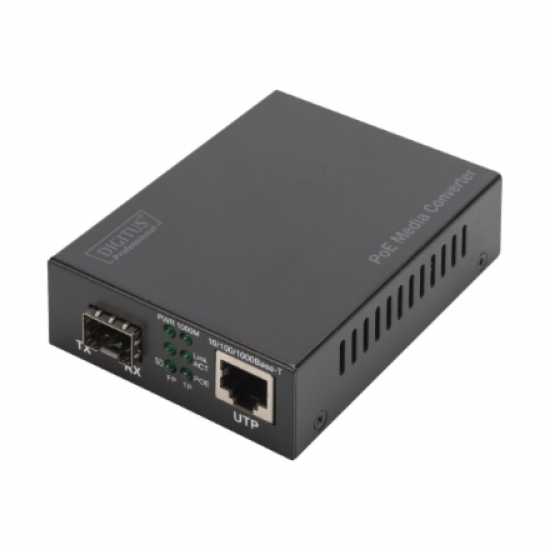 DIGITUS Gigabit Ethernet PoE+ Media Converter, SFP