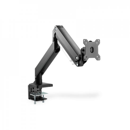 Digitus Desk Mount | Universal Single Monitor Mount with Gas Spring and Clamp Mount | Adjustable Height, Rotate, Tilt, Swivel | 15-35 