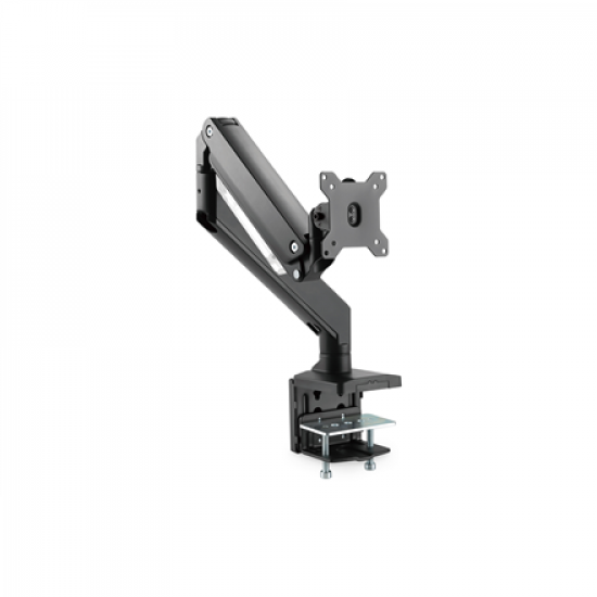 Digitus Desk Mount | Universal Single Monitor Mount with Gas Spring and Clamp Mount | Adjustable Height, Rotate, Tilt, Swivel | 15-35 