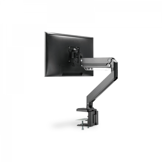 Digitus Desk Mount | Universal Single Monitor Mount with Gas Spring and Clamp Mount | Adjustable Height, Rotate, Tilt, Swivel | 15-35 