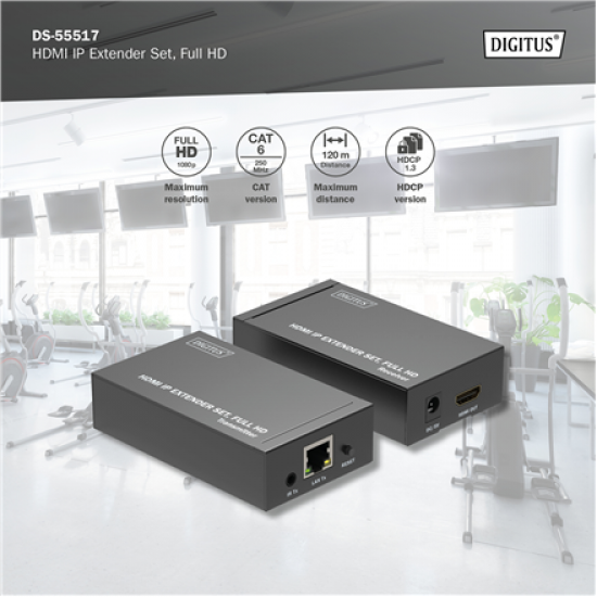 Digitus | HDMI IP Extender Set, Full HD, 120 m | DS-55517