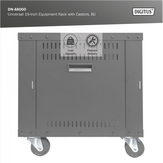 Digitus Universal 19-Inch Equipment Rack with Castors, 8U | DN-48000