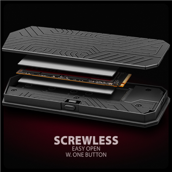 AXAGON USB-C 10Gbps - M.2 NVMe and SATA SSD GAME M.2 box | EEM2-GAM