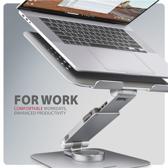 AXAGON Desk Mount | STND-LR stand with 360° rotation for laptops and tablets | Adjustable Height, Angle | 10-17.3 