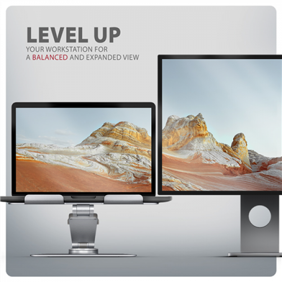 AXAGON Desk Mount | STND-LR stand with 360° rotation for laptops and tablets | Adjustable Height, Angle | 10-17.3 