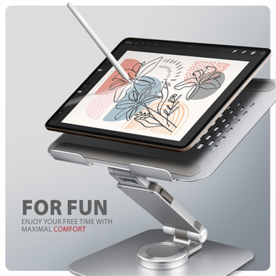 AXAGON Desk Mount | STND-LR stand with 360° rotation for laptops and tablets | Adjustable Height, Angle | 10-17.3 