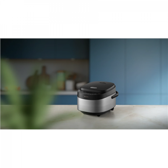 Philips Mini rice cooker | HD3093/80 3000 series | 600 W | 0.85 L | Number of programs 8 | Black/Stainless Steel