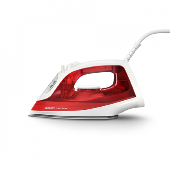 Philips Steam Iron | DST2010/40 2000 Series | Steam Iron | 2000 W | Water tank capacity 250 ml | Continuous steam 25 g/min | Steam boost performance 100 g/min | Red