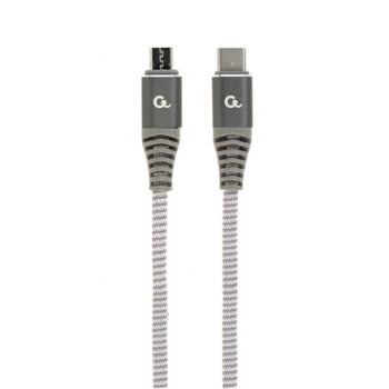 Cablexpert | Premium cotton braided USB Type-C to micro-USB charging and data cable, 1.5 m | CC-USB2B-CMMBM-1.5M