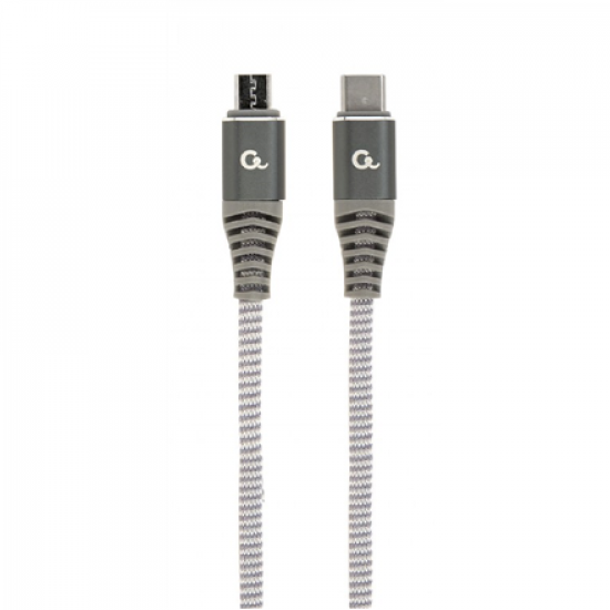 Cablexpert | Premium cotton braided USB Type-C to micro-USB charging and data cable, 1.5 m | CC-USB2B-CMMBM-1.5M