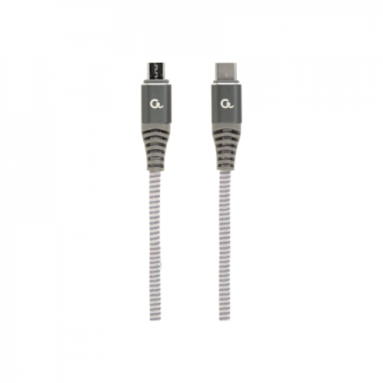 Cablexpert | Premium cotton braided USB Type-C to micro-USB charging and data cable, 1.5 m | CC-USB2B-CMMBM-1.5M