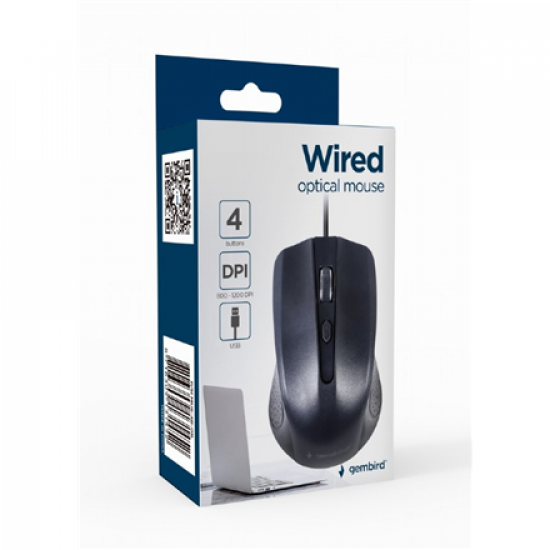 Gembird Optical Mouse | MUS-4B-01L | Wired | USB | Black