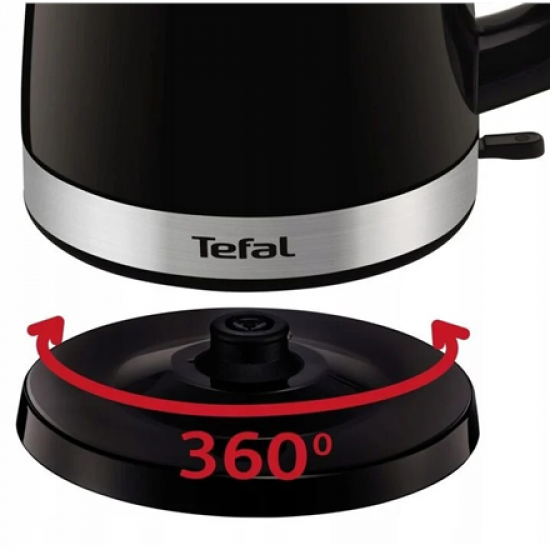 TEFAL | Kettle | KO150F30 Delfini Vision | Electric | 2400 W | 1.5 L | Plastic | 360° rotational base | Black/Stainless steel