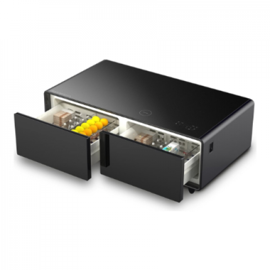 Caso | Lounge-Table with cooling compartments, sound bar and charging option | Sound and Cool | Energy efficiency class F | Free standing | Black