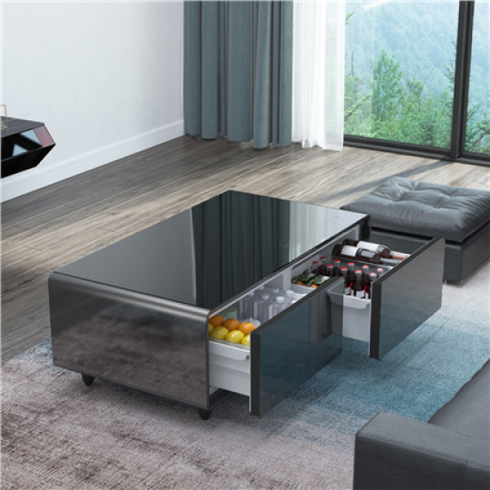 Caso | Lounge-Table with cooling compartments, sound bar and charging option | Sound and Cool | Energy efficiency class F | Free standing | Black