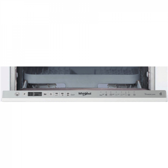 Whirlpool Dishwasher | WSIO 3T223 PCE X | Built-in | Width 45 cm | Number of place settings 10 | Number of programs 7 | Energy efficiency class E | Display | Inox