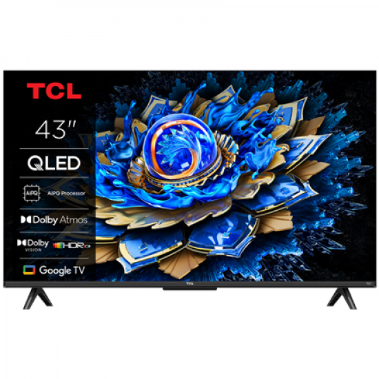 TCL 4K QLED TV | 43T69C | 43 | Smart TV | Google TV | UHD | Black