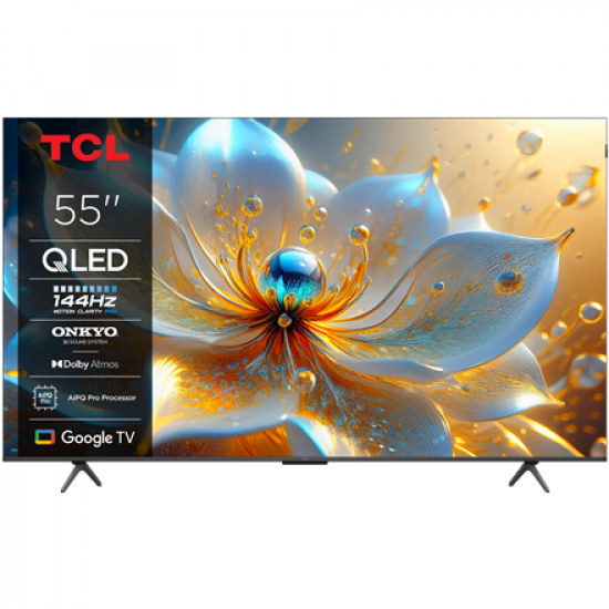 TCL 4K QLED TV | 55T8C | 55 | Smart TV | Google TV | Black