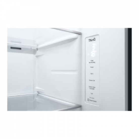 LG Refrigerator | GSGV81PYLL | Energy efficiency class E | Free standing | Side by side | Height 179 cm | Fridge net capacity 416 L | Freezer net capacity 219 L | Display | 36 dB | Silver