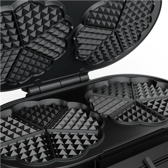 Princess Waffle Maker | 132384 | 1200 W | Number of pastry 10 | Heart shaped | Black